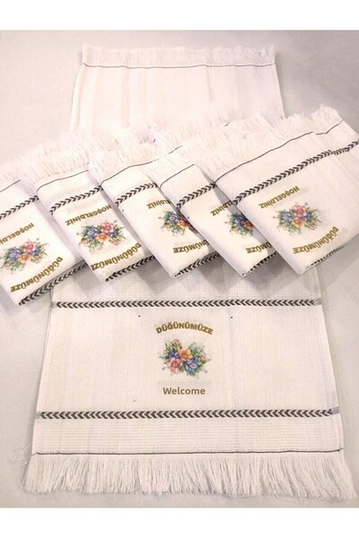 yörük tuhafiye Πετσέτα γάμου Πετσέτα αυτοκινήτου Convoy Πετσέτα με κορδέλα Δώρο 12 Πακέτο Floral 4