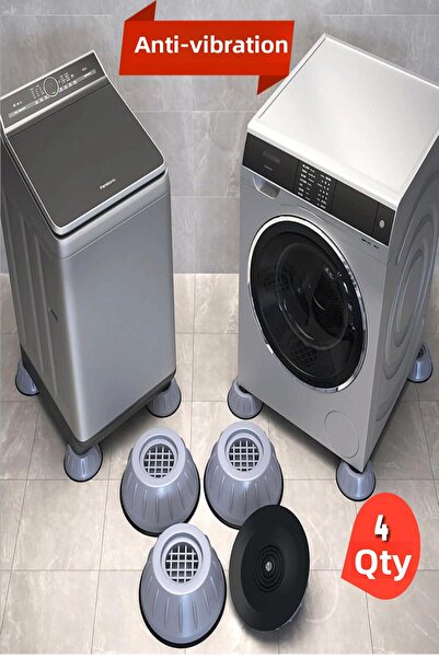 Open Home Concept سدادة مضادة للاهتزاز للغسالة باللون الرمادي، مجموعة من 4 قطع