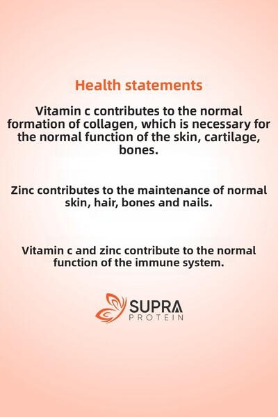 Supra Protein Supra Vitamin C and Zinc - Prebiotic Added Sachet, 28 Days Cure