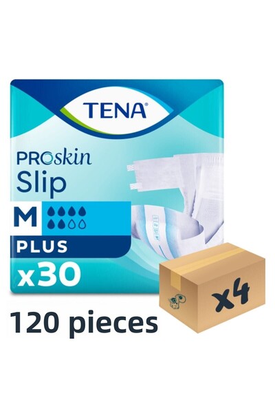 TENA حفاضات بروسكين بلس بحزام خصر، مقاس متوسط (M)، 6 قطرات، 4 عبوات تحتوي على...