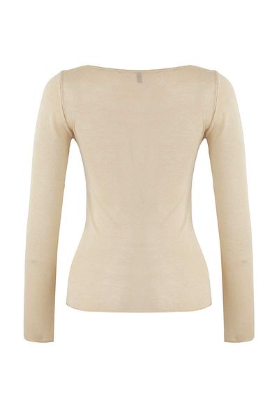 Trendyol Collection Beige Basic Thin Knitwear Sweater Twoaw26Kz00112