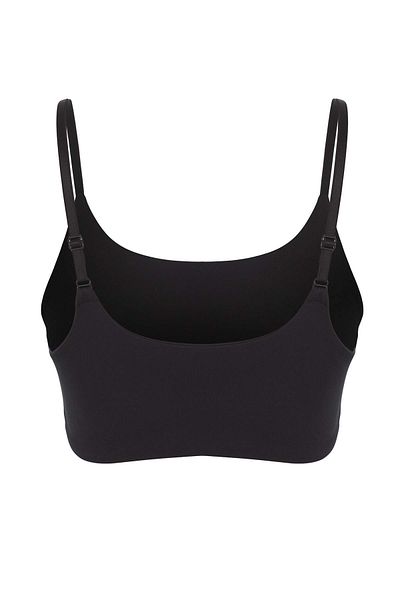 Trendyol Collection Sutien sport cu capac Scuba negru periat THMAW26SS00004