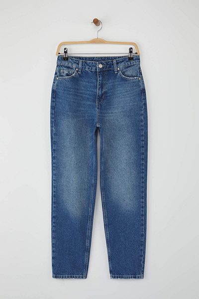 Trendyol Collection Blue High Waist Mom Jeans Twoaw26Je00054