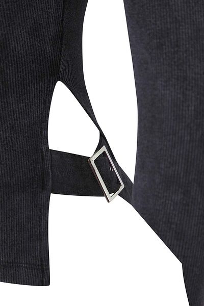 Trendyol Collection Anthracite Vintage/Faded Effect Fitted/Body Otruan Λεπτομέρεια αξεσουάρ Ευέλικτη πλεκτή μπλούζα TWOAW26BZ00111