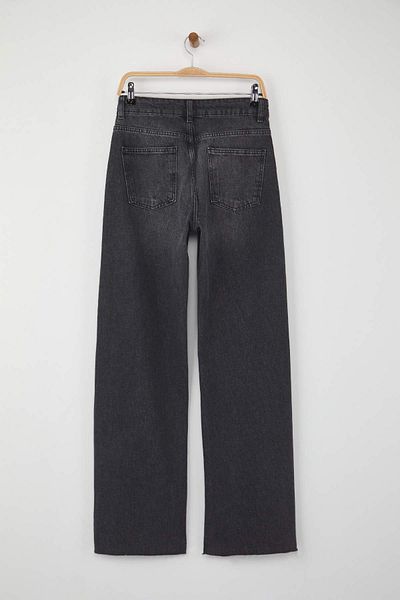 Trendyol Collection Anthracite Normal Waist Wide Leg Jeans TWOAW26JE00078