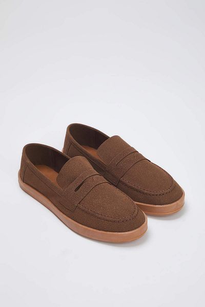 TRENDYOL SHOES Brown Suede Men's Loafer Shoes 
 Taks25La00019