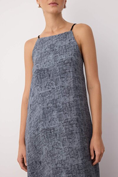 Trendyol Collection Antracitové jednobarevné maxi šaty TWOSS25EL00904