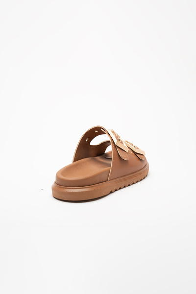 Sister in Love Loretta Gold Buckle Detailed Slippers