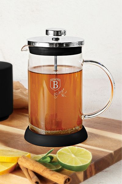 Berlinger Haus Presă franceză Premium Glass pentru ceai și cafea, 800 ml, oțel inoxidabil, sticlă borosilicată