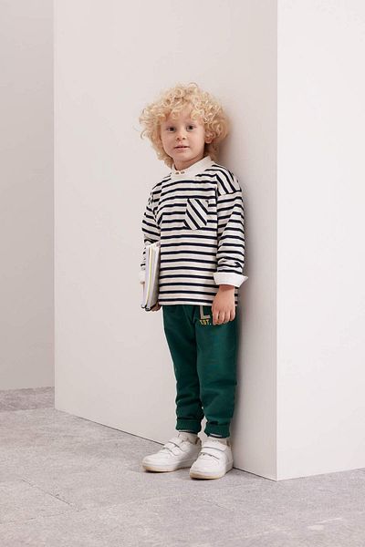 DeFacto Baby Boy Printed School Sweatpants with Elastic Waist and Legs D2597A524Au