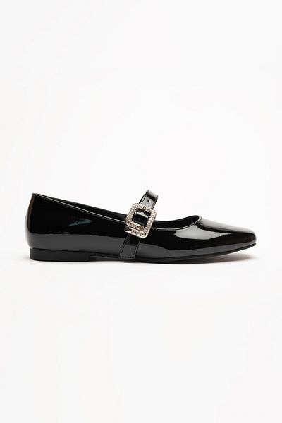 Sister in Love Gianna Patent Leather Buckle Ballerinas