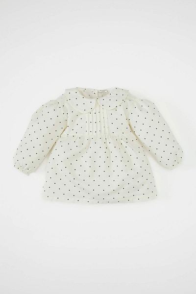 DeFacto Rochie din twill cu mânecă lungă cu buline pentru fetiță D2544A524AU