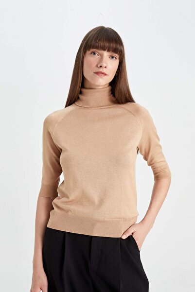 DeFacto Regular Fit Balıkçı Yaka Yarım Kol Basic Düz Triko Kazak U8280AZ24AU
