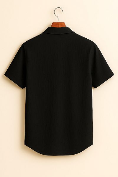 YNGMENCLASS Κοντομάνικο πουκάμισο Lycra Textured - Apache Collar Slim Fit