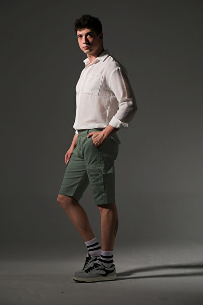 Domoda Slim Fit None Denim Side Pocket Stretch Fabric Men's Jean Cargo Shorts