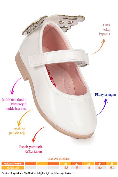 Kiko Kids Friga Mirror Butterfly Velcro Baby Girl Ballerina Shoes
