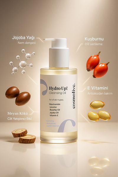 Cosmolive Makeup Remover Oil - Facial Cleansing Oil with Moisturizing Effect