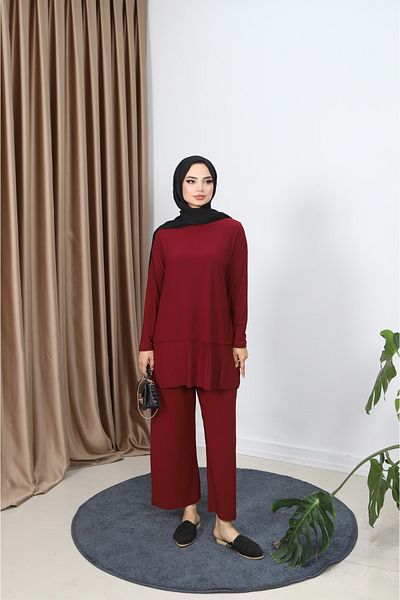 NİSUM MODA Set pantaloni plisați tunica