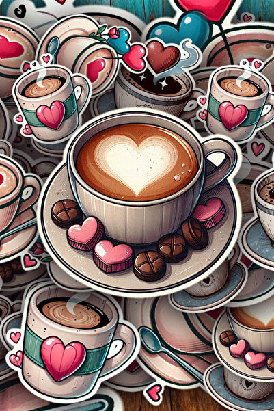 Pink Swan Craft Vintage Valentine - Set de autocolante pentru cană de cafea c...