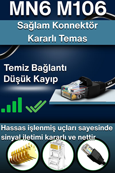 MN6 M106 100 Metre Internet Kablosu/utp 0.50mm Cat6 Iki Kat Korumalı/iç Dış Mekan/100 M Ethernet Kablosu