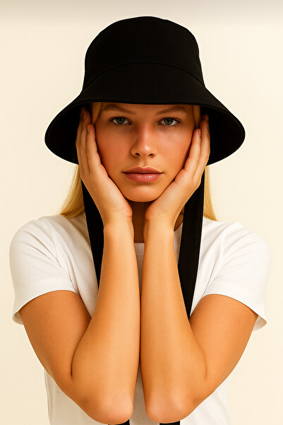 BAHELS Black Tie Detailed Bucket Hat