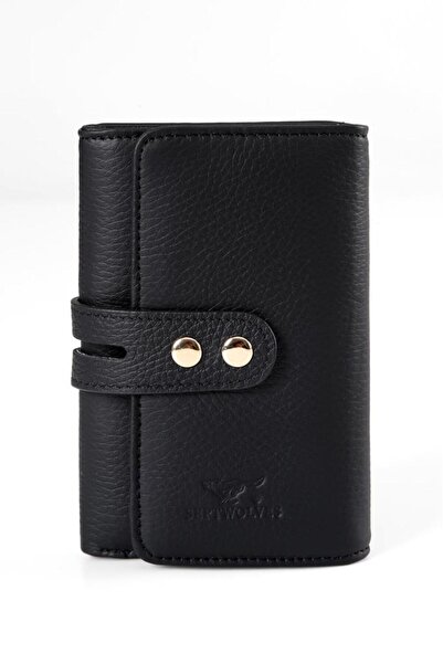 SEPTWOLVES Γυναικεία θήκη καρτών και πορτοφόλι από γνήσιο δέρμα Parla με χρυσ...