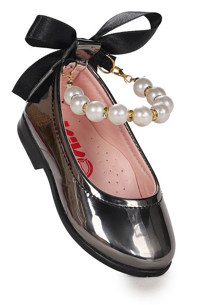 Kiko Kids Blanch Mirror Pearl Elastic Baby Girl Ballerina Shoes