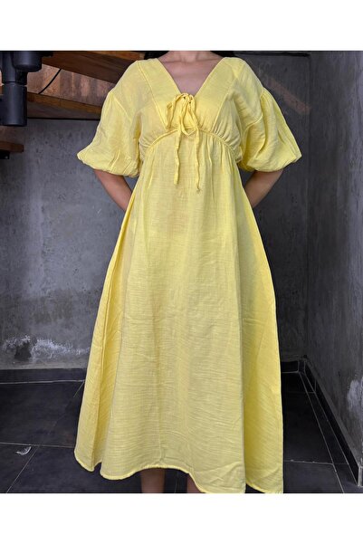 İNSUEL Kadın V Yaka Müslin Elbise