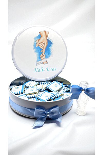 Popy Gift Chocolate 50 Adet İsme Özel Yeni Doğan Erkek Bebek Çikolatası