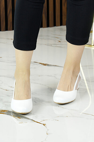 Erkan Saçmacı Pantofi cu toc cu pană Evelyn White Mesh