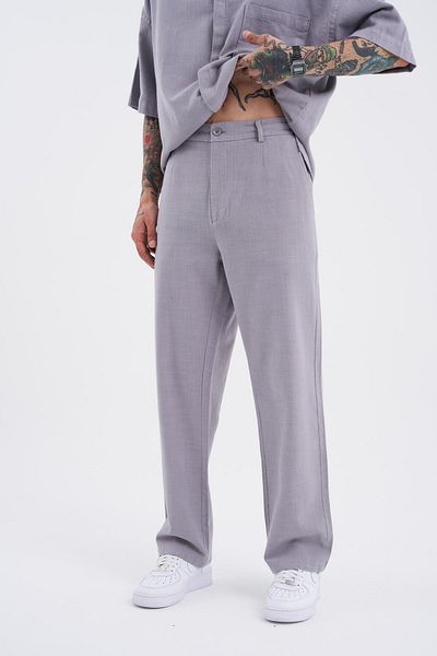 Machinist Men's Linen Baggy Gray Trousers