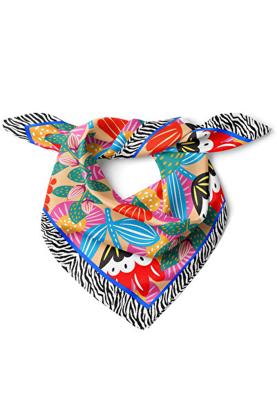 nehir eşarp Yaz Çiçekleri Desen Fular Bandana 50x50 Cm