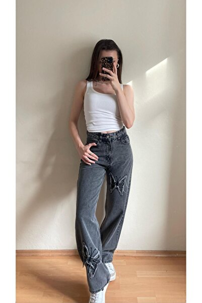 pass&pass 2436 بنطلون جينز مطرز على شكل فراشة