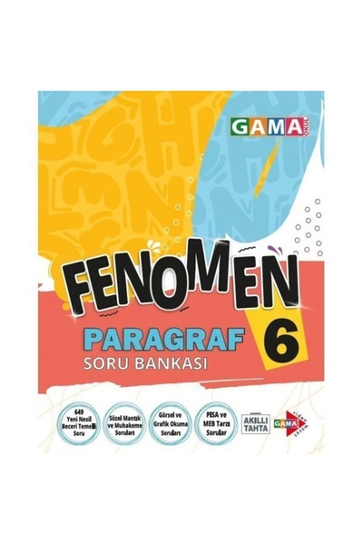 Gama Yayınları Gama Fenomen 6.sınıf Paragraf Soru Bankası