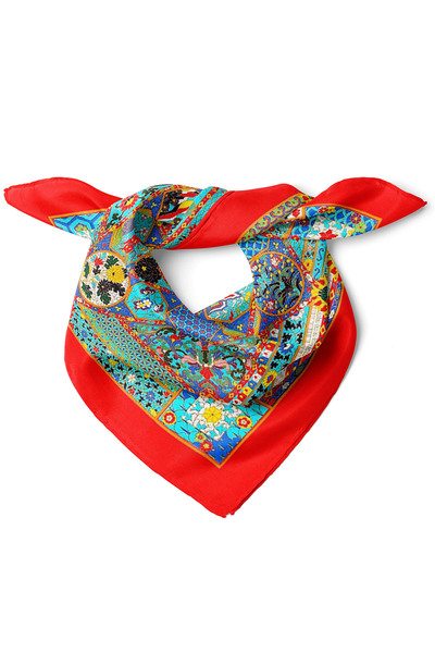 nehir eşarp Çiçek Bahçesi Desen Fular Bandana 50x50 Cm