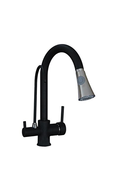 VENİTA Venita Black Spiral Kitchen Sink Faucet Purified 3 Way