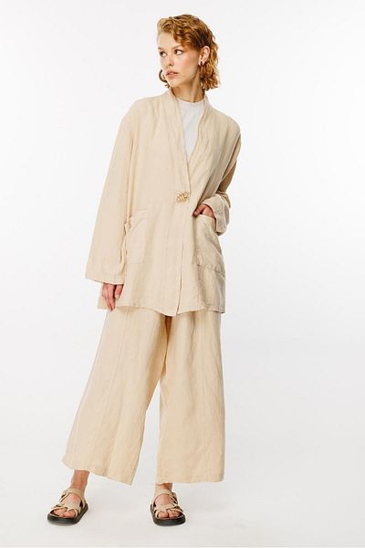 Ghisa Stone Colored Jacket and Trousers Set