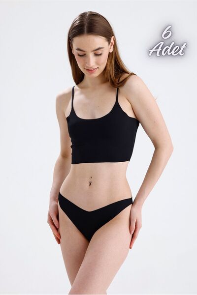 Jeune & Jolie Lazer Kesim Dikişsiz Kadın Brezilyan Külot - İz Bırakmayan Rahat İç Çamaşırı - 6'lı Set