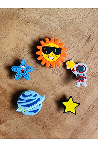 Crocs Jibbitz Terlik Süsü 5 Li Set Uzay ,Astronot ,Yıldız, Temalı