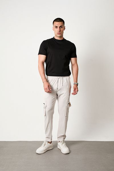 GETMAH Men's Gray Color Comfortable Fit Cargo Pocket Detailed Jogger Sweatpants