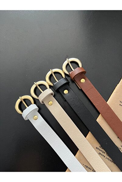 Damla 4-Piece Opportunity Product Gold Buckle Women's Belt Trouser Belt Shirt Belt Jacket Belt Dress Belt