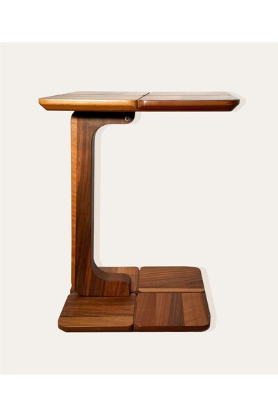 Livamob By Marangoz Parkeli Kare C Sehpa – Modern Ahşap Tasarım, Kompakt Yan Sehpa