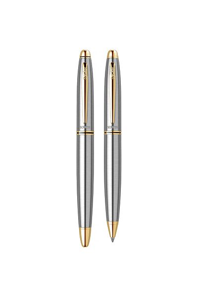 Scrikss 88 Fountain Pen + Ballpen Double Set Gold Chrome (Lifetime Guaranteed-Luxury Boxed)