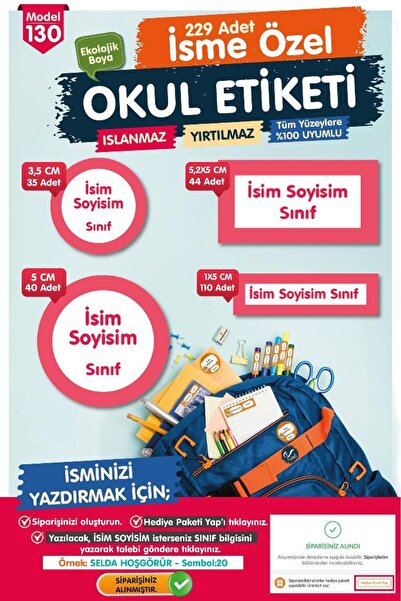 t tuğset etiket Okul Etiketi Pembe  beyaz Çerçeve  Temalı Kalem Defter Etiket...