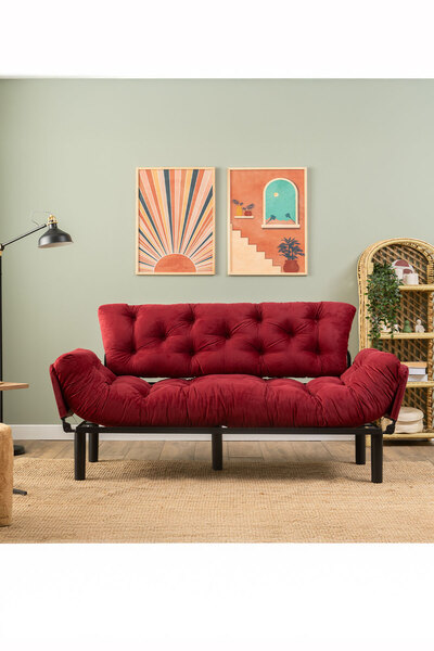 Pafu Nitta Üçlü Yataklı Koltuk - Bordo