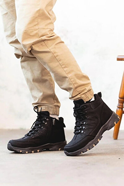 Ayakkabium Ανδρικά αθλητικά μποτάκια με φερμουάρ σε μαύρο στυλ Mhn Ay 3477