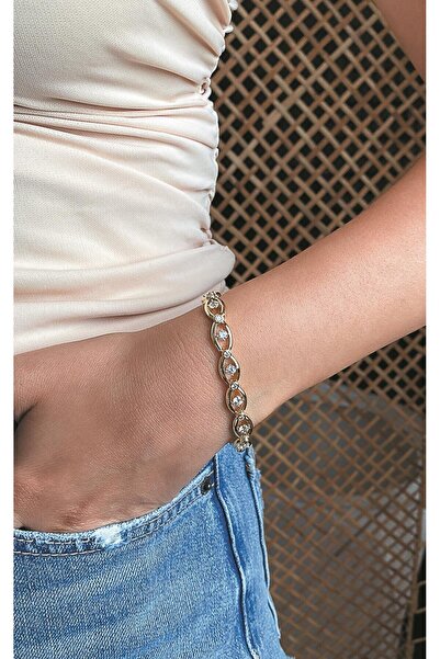 Sacha Accessories Eye Figured Stone Gold Bracelet