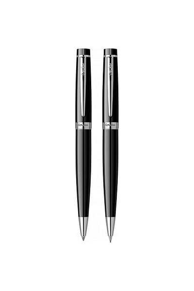 Scrikss 38 Ballpen + Versatile Double Set Black Chrome (Lifetime Warranty-Luxury Box)