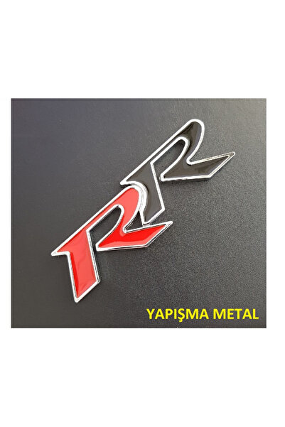 Midkan RR Yapışkan Metal Amblem Logo Kırmızı-Siyah