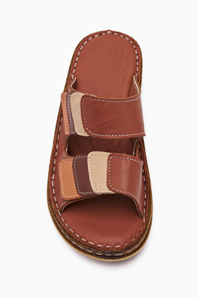 Limoya Genuine Leather Kassid Brown, Bitter Brown Comfort Women's Slippers